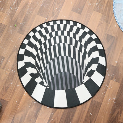 3D Space Round Carpet, Floor Mat Non-Woven Doormat (60 Cm)