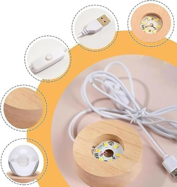 3D Crystal Glass Shiva Sculpture LED Night Lamp with Wooden Base – Illuminated Adiyogi Bust Decorative Light for Meditation, Spiritual Home Décor, and Gift Purposes